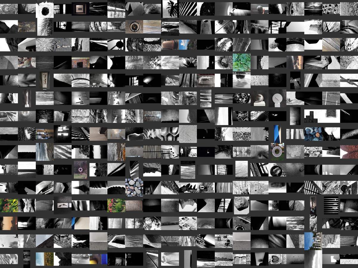 Mosaïque de 300 photographies issues du corpus de Franck Roux